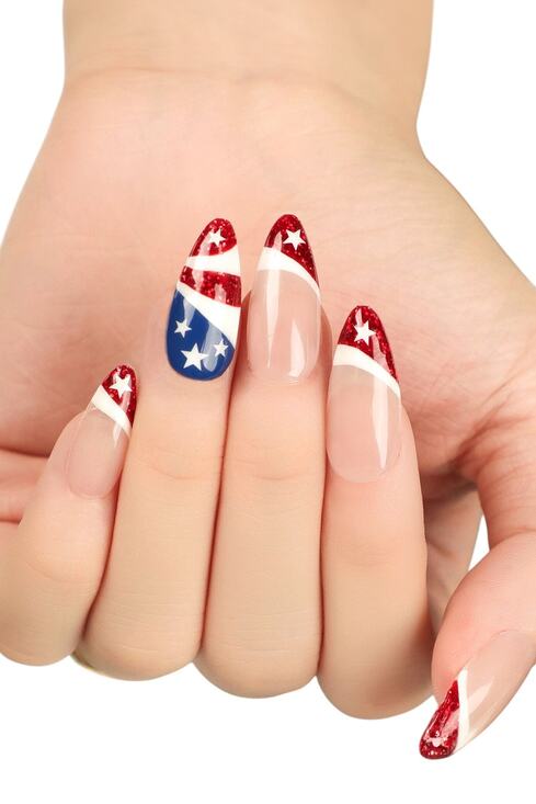 Other - Red White Blue Patriotic American Flag Set of 24 Press On Nails